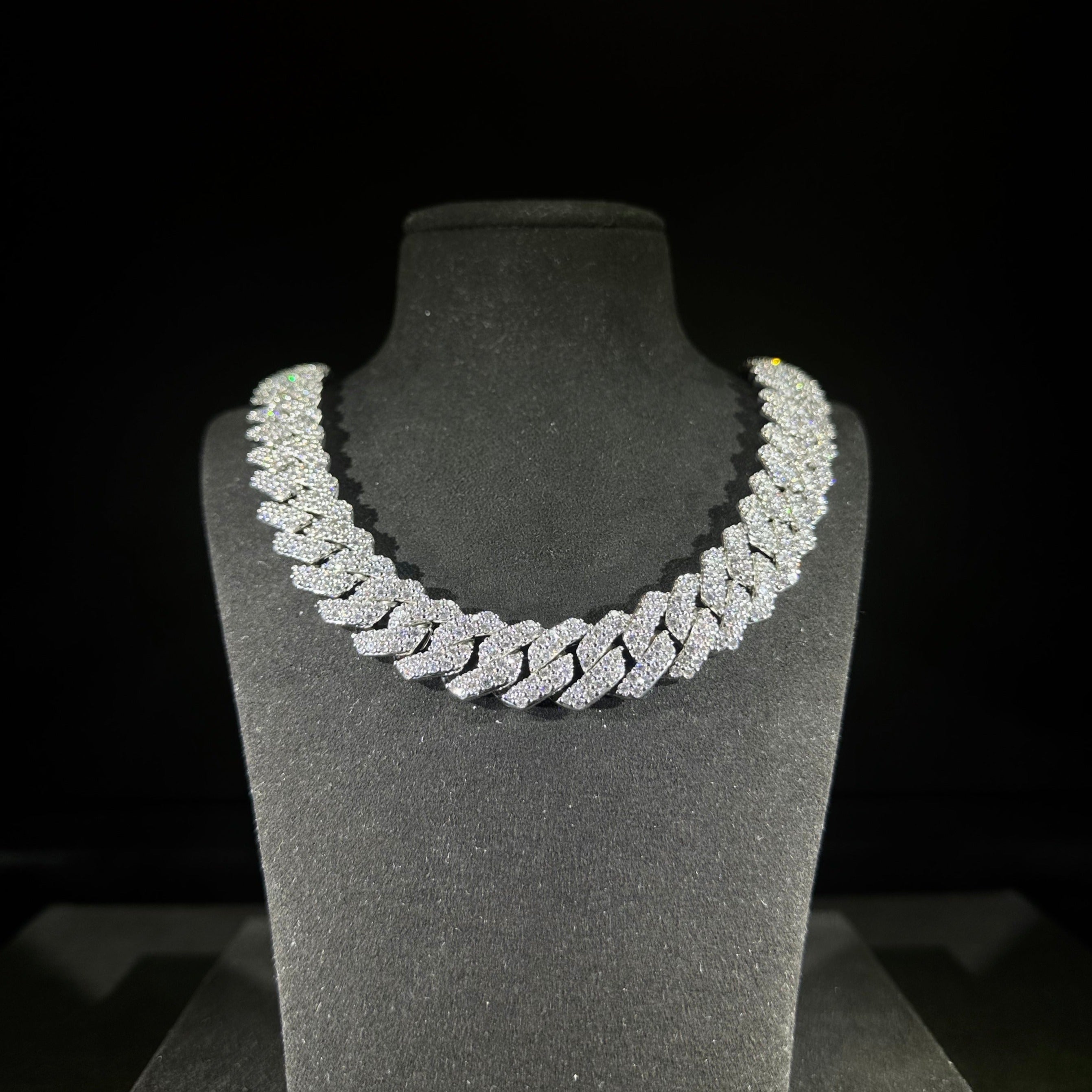 14mm Silver Prong Cuban Chain