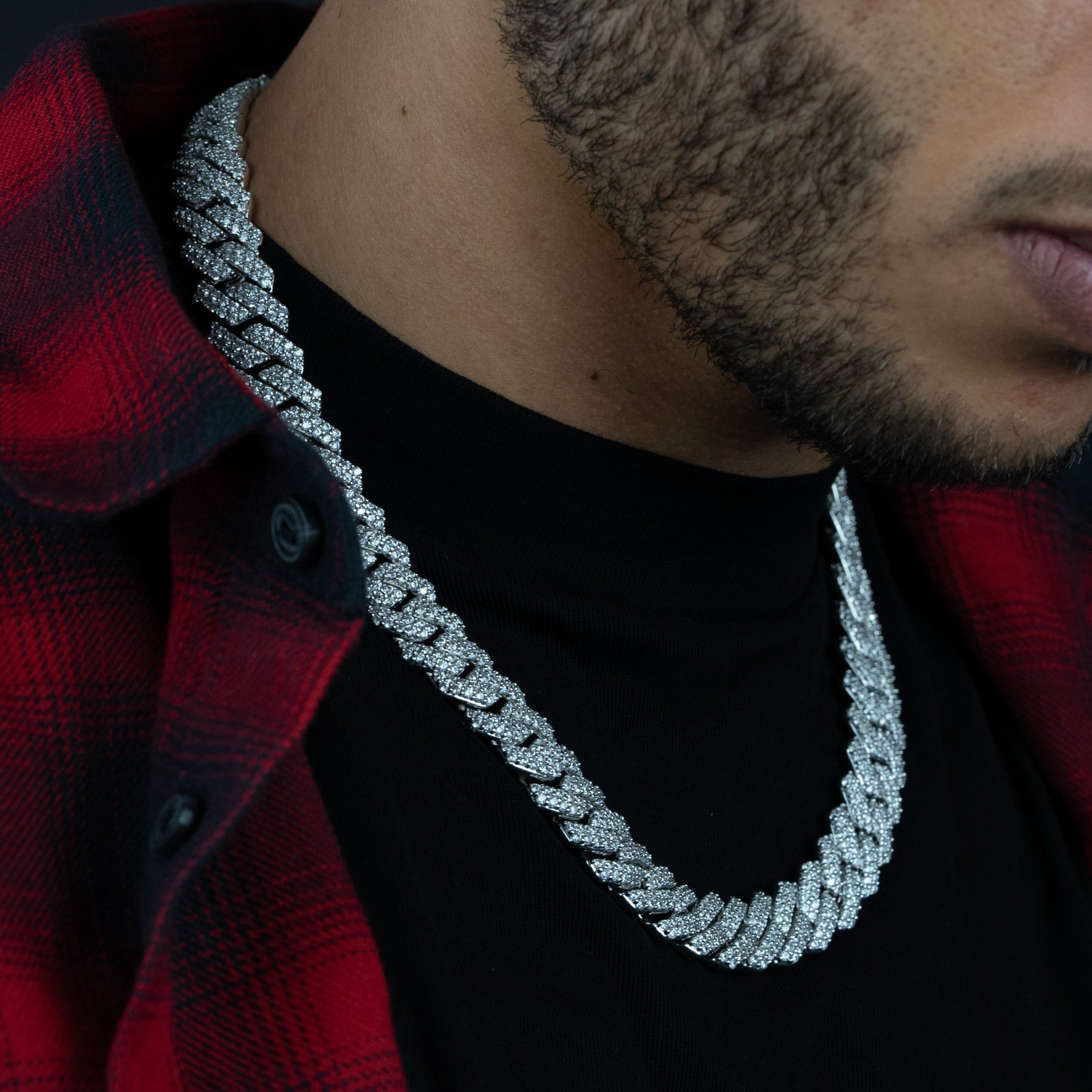 14mm Silver Prong Cuban Chain