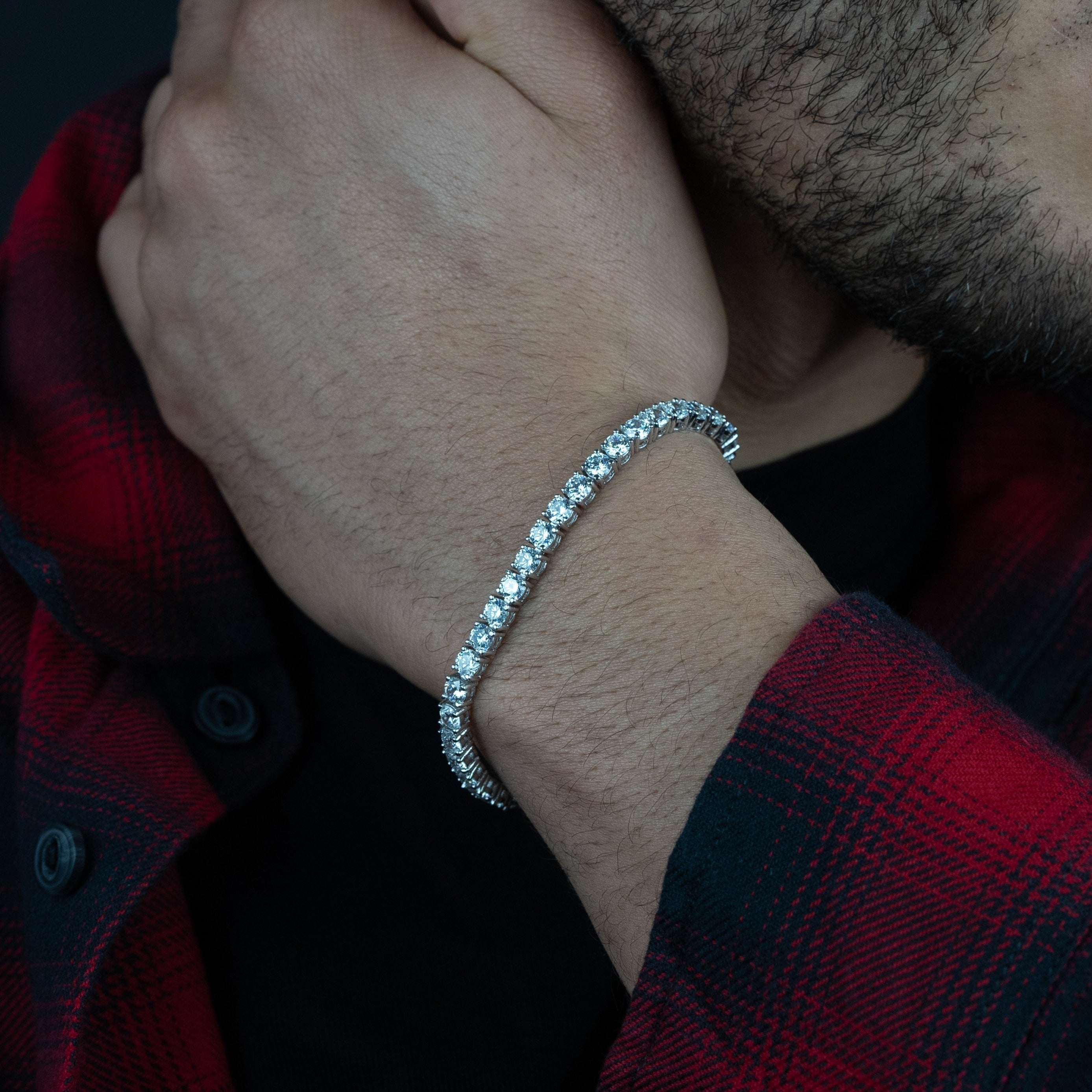 4mm Round Silver Tennis Bracelet