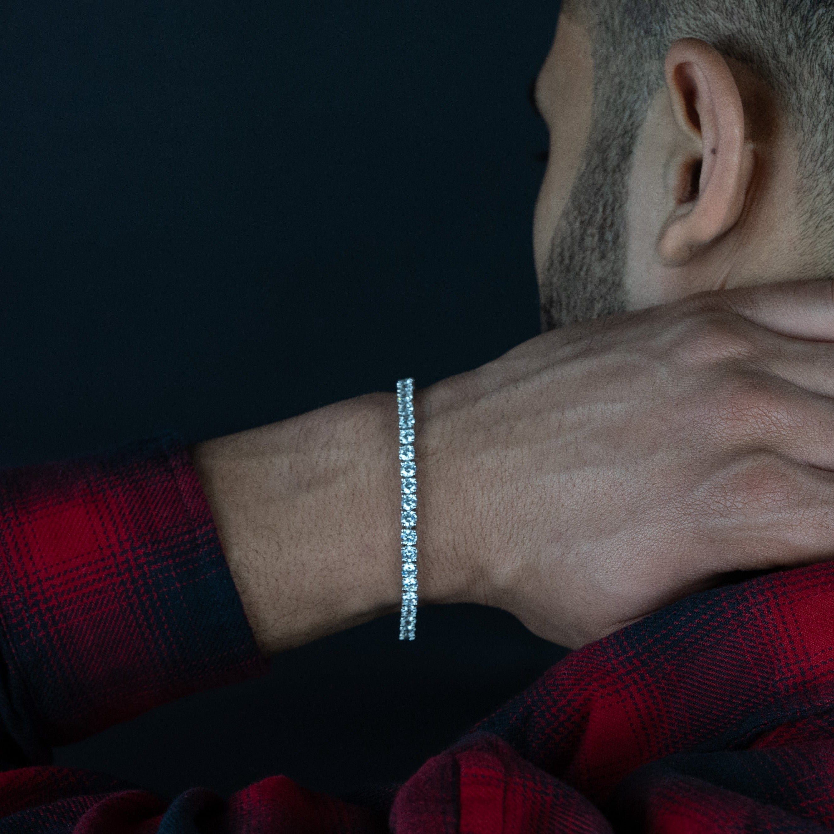 4mm Round Silver Tennis Bracelet