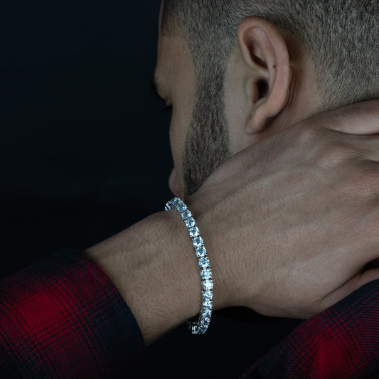 5mm Round Silver Tennis Bracelet
