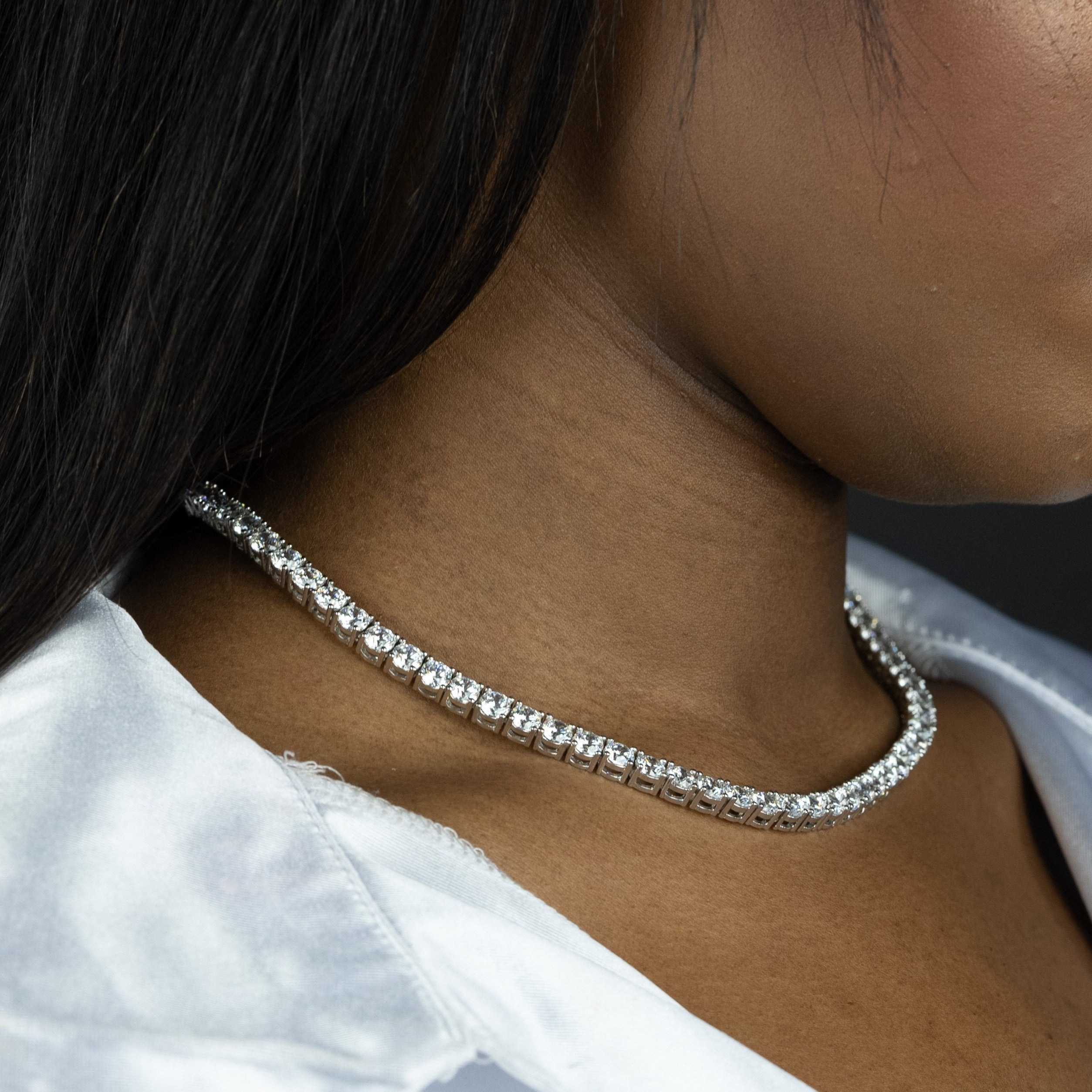 5mm Round Silver Tennis Choker