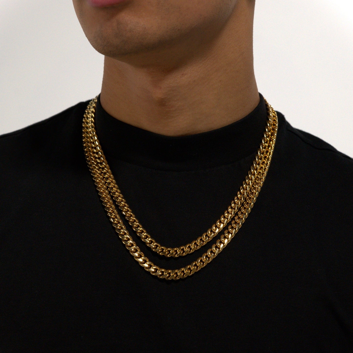 8mm Gold Cuban Chain Stainless Steel