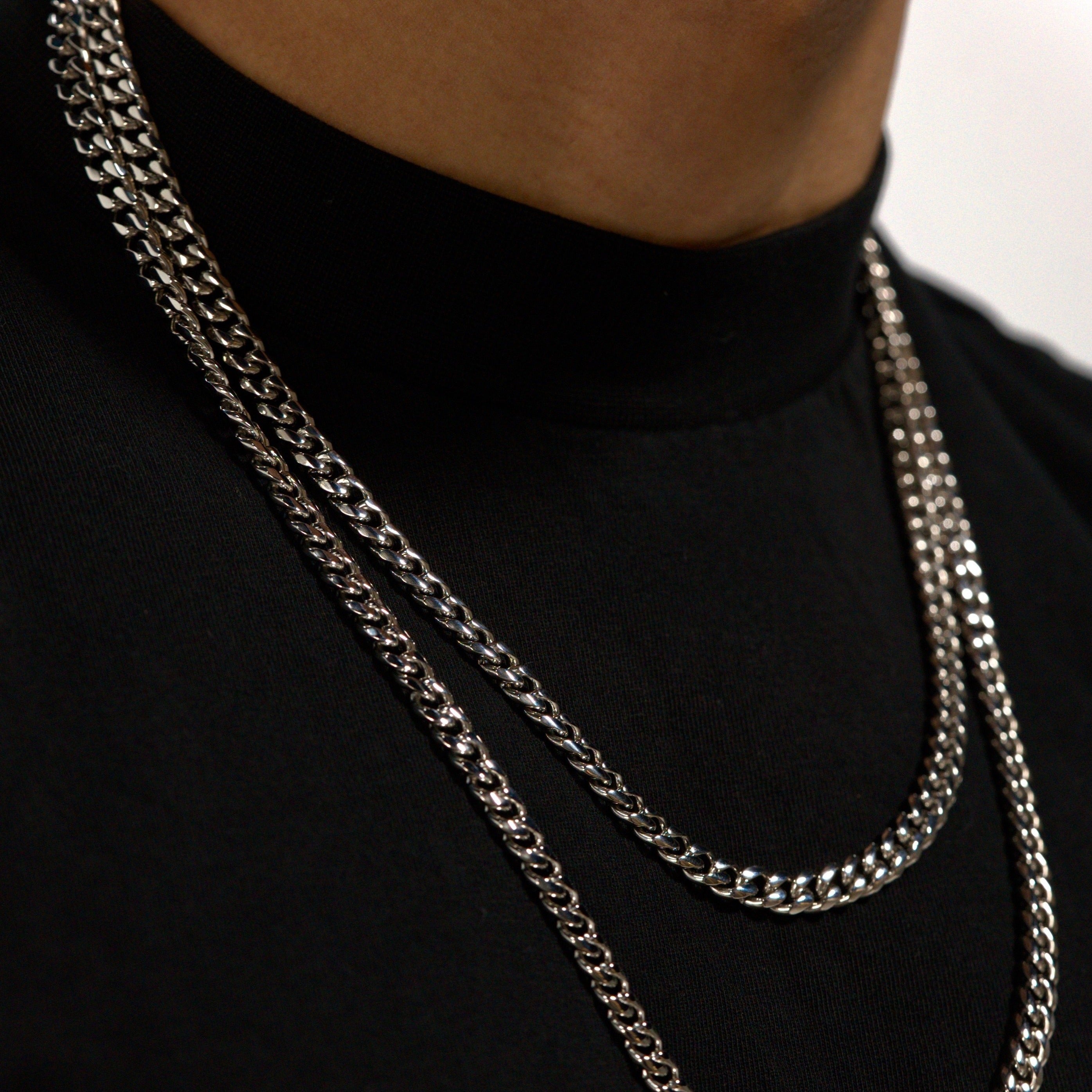 6mm Silver Micro Cuban Chain Stainless Steel