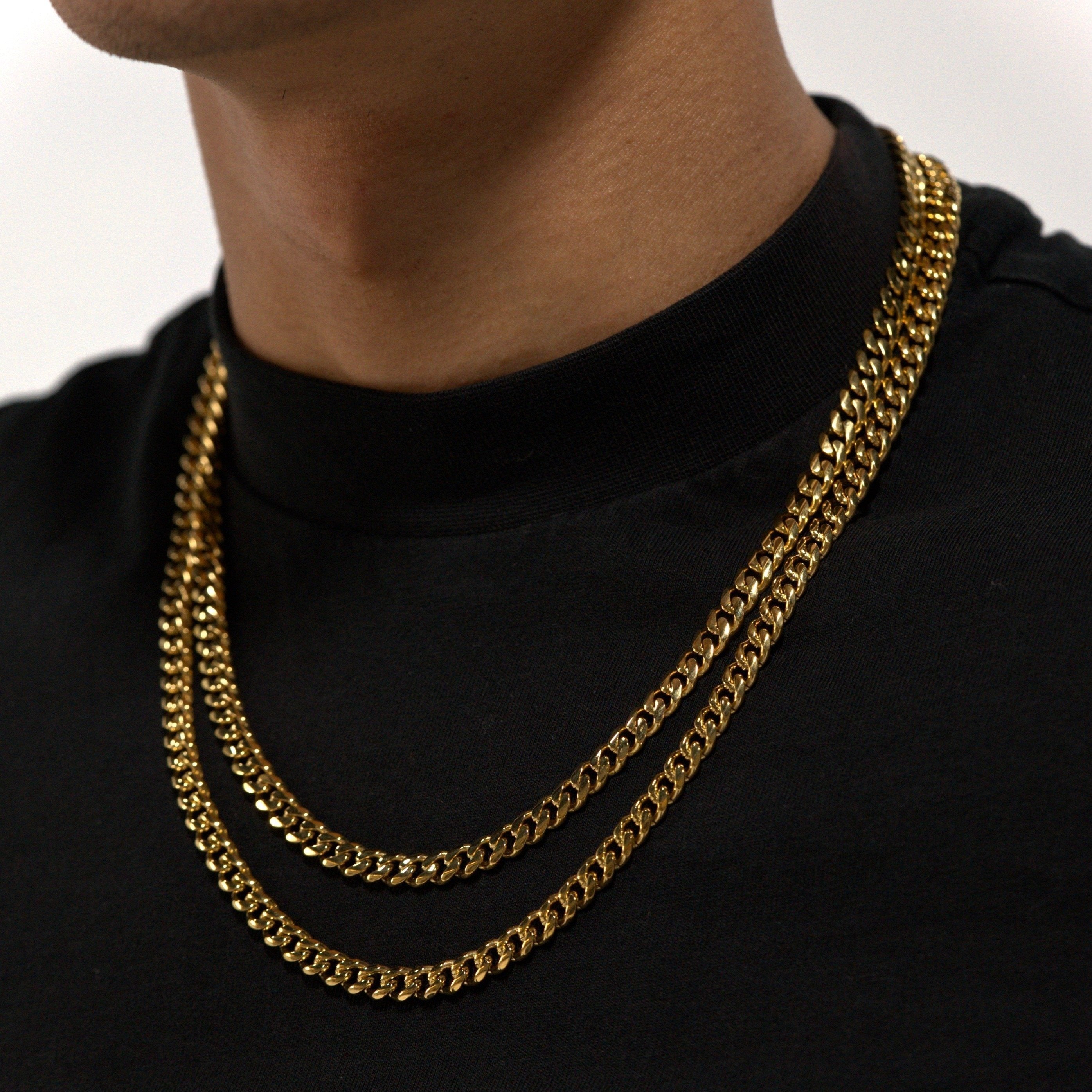 Gold 6mm Micro Cuban Chain Stainless steel