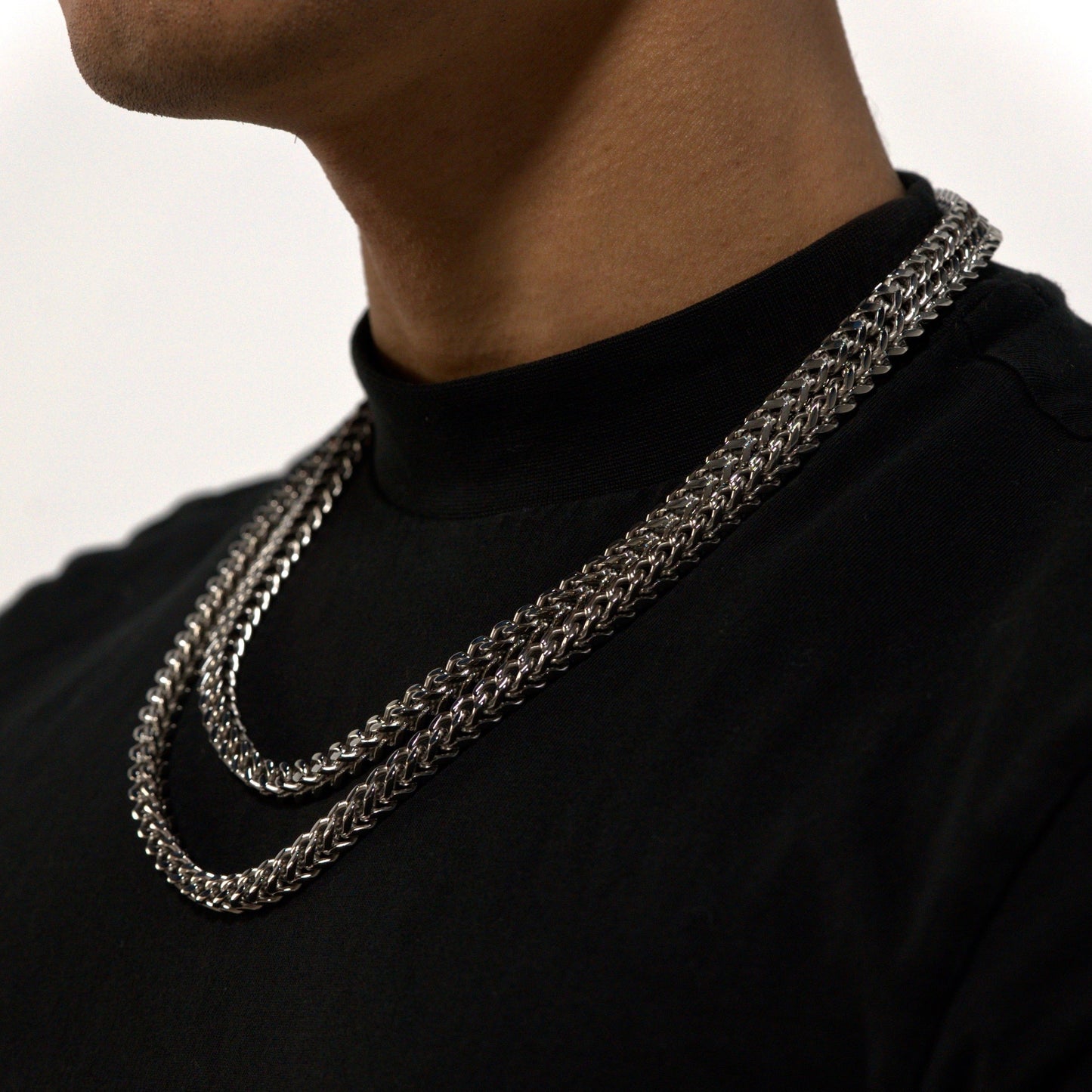 10mm Silver Franco Chain Stainless Steel