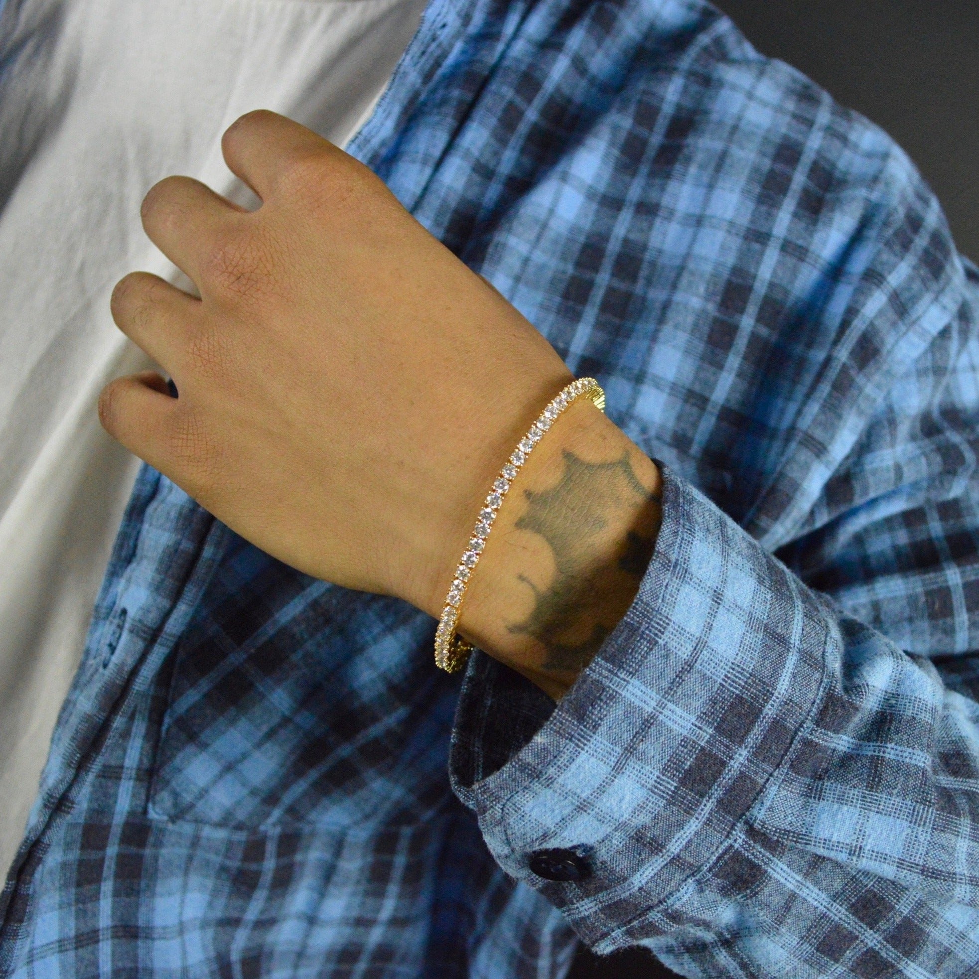 3mm Round Gold Tennis Bracelet