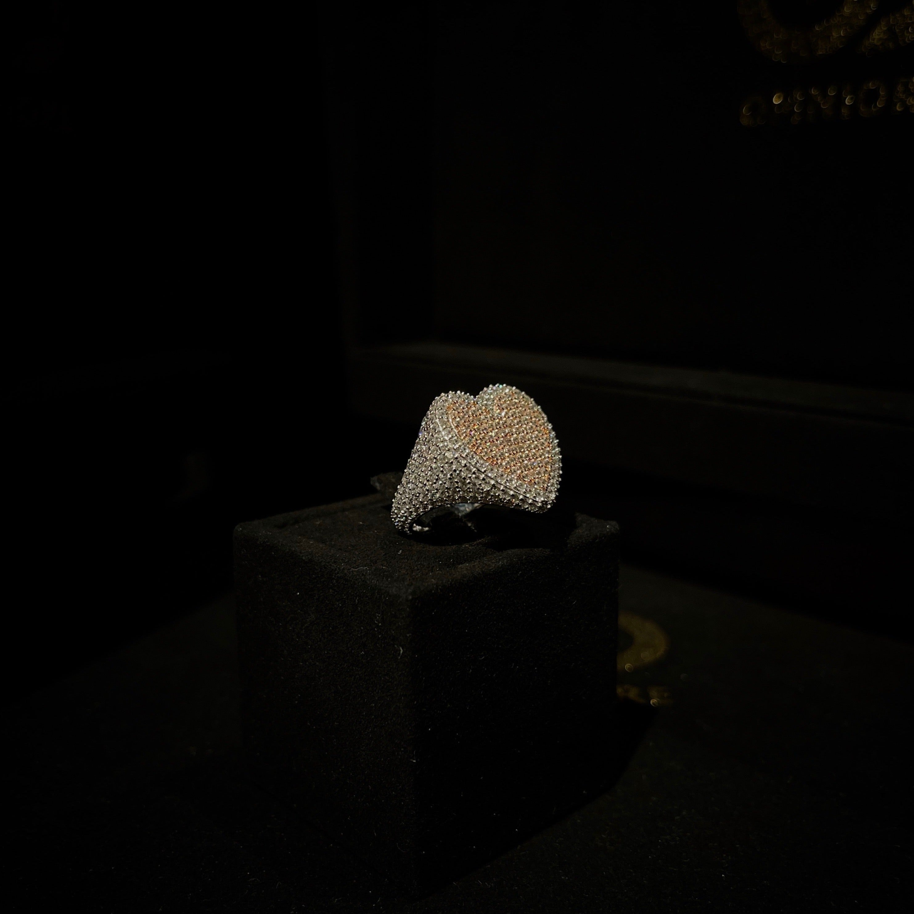 2 Tone Heart Ring 925 Sterling Silver