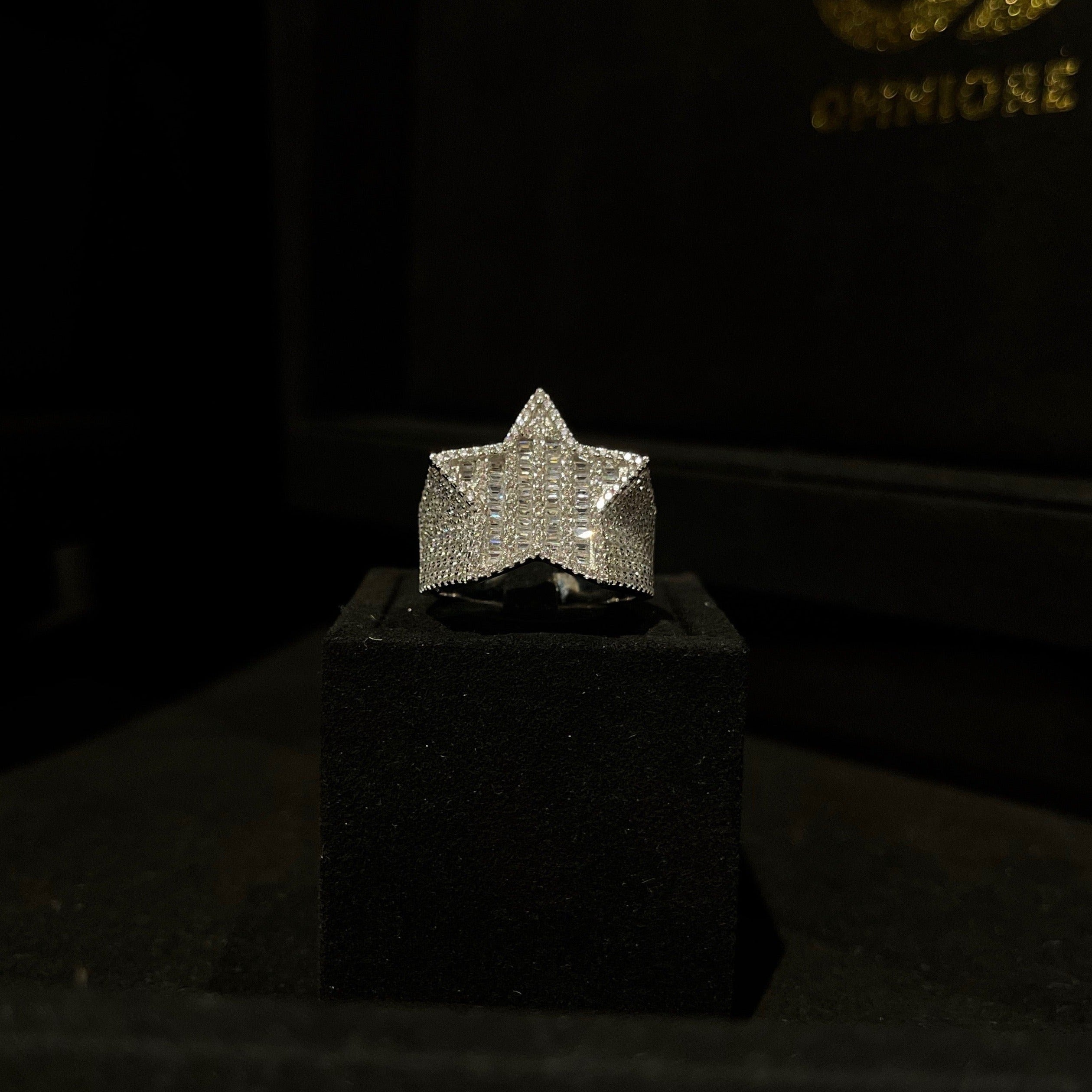 Baguette Star Ring 925 Sterling silver