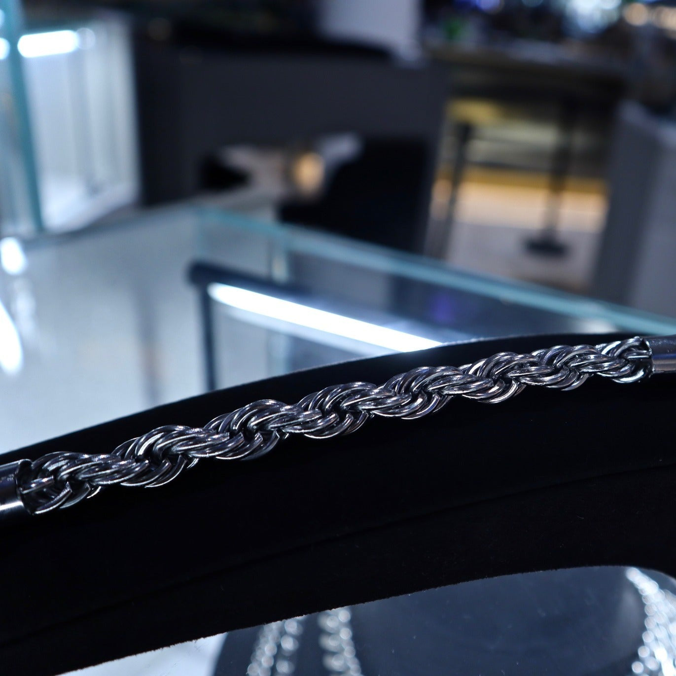 10mm Silver Rope Bracelet