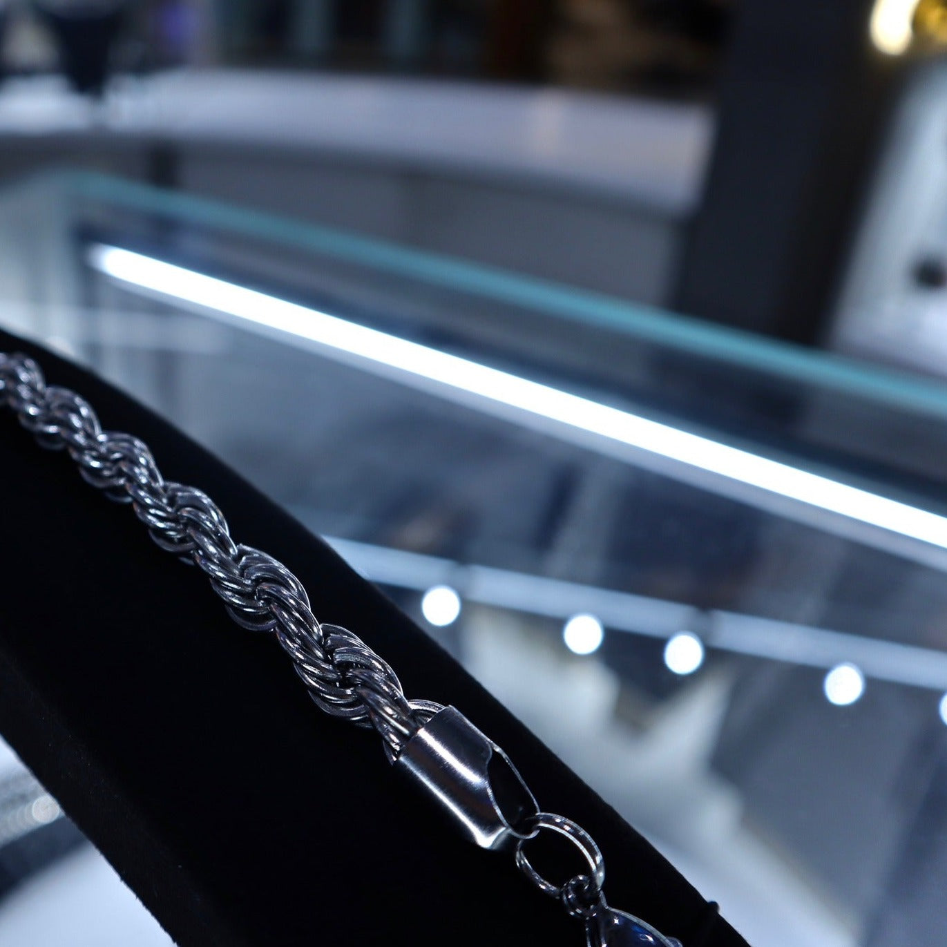 10mm Silver Rope Bracelet