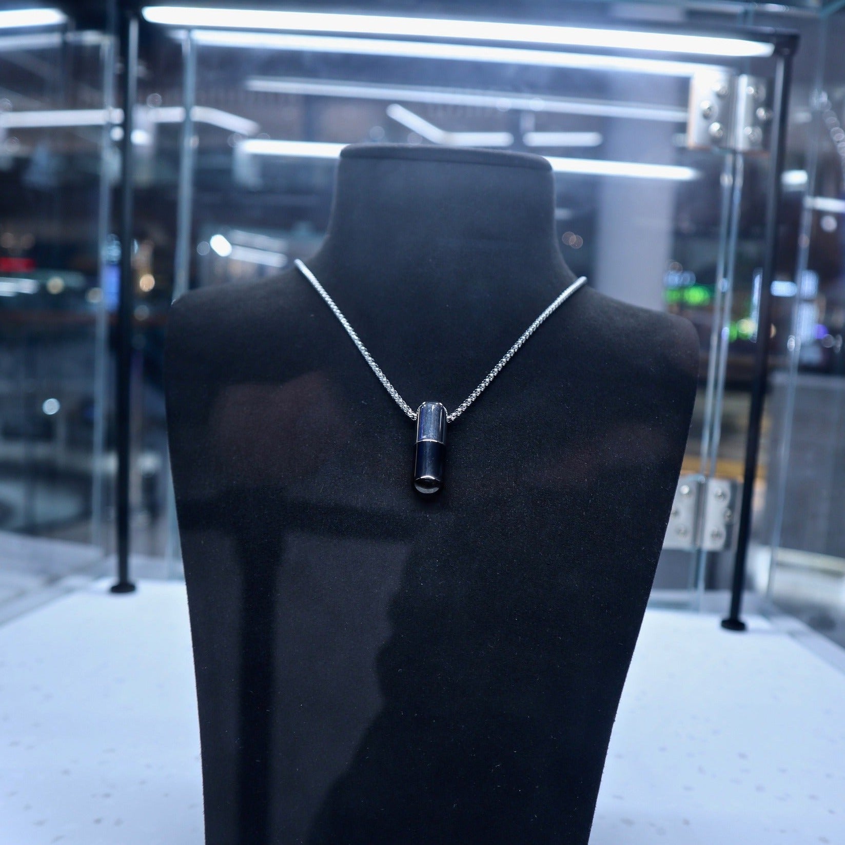 Black-Silver Capsule Pendant