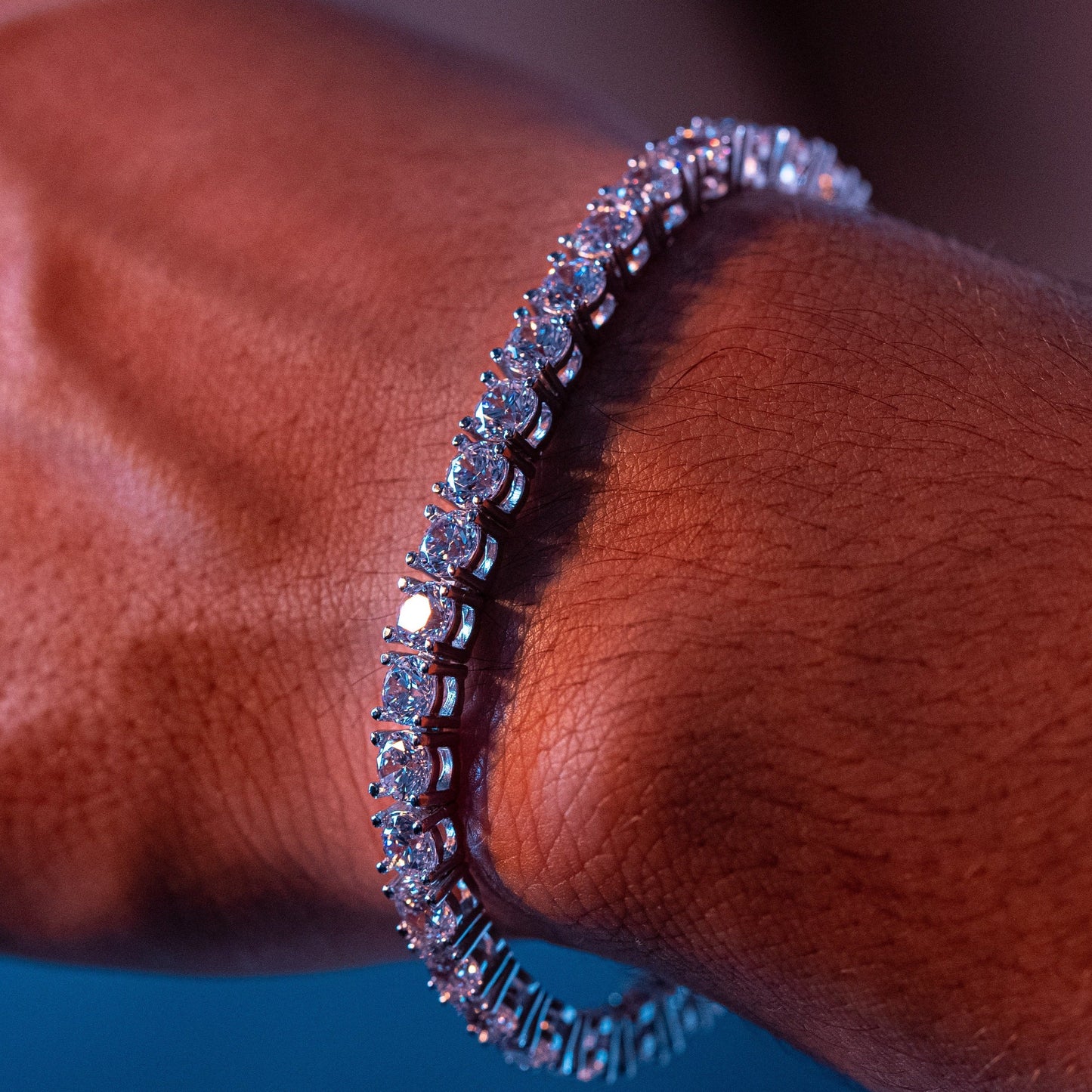 5mm Round Silver Tennis Bracelet