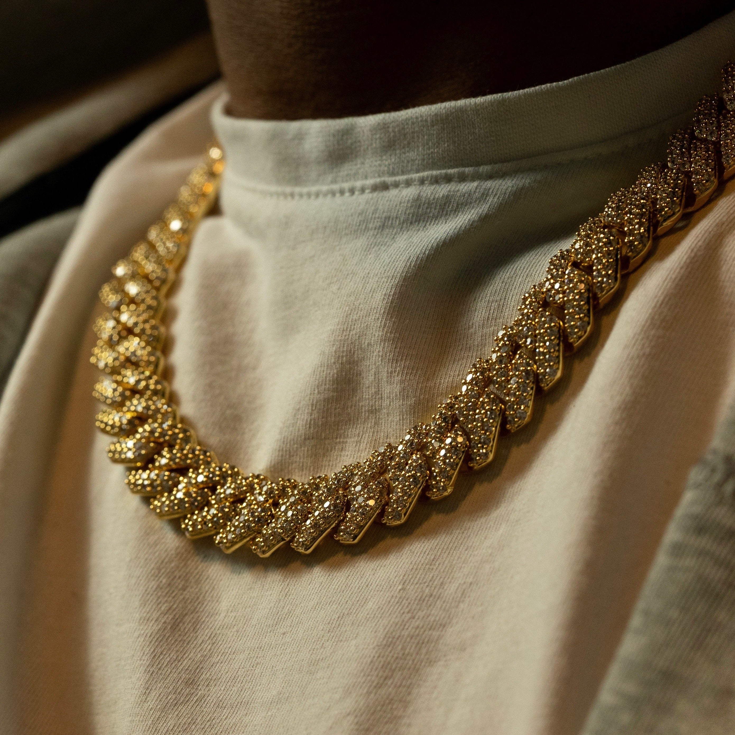 14mm Gold Prong Link Cuban Chain