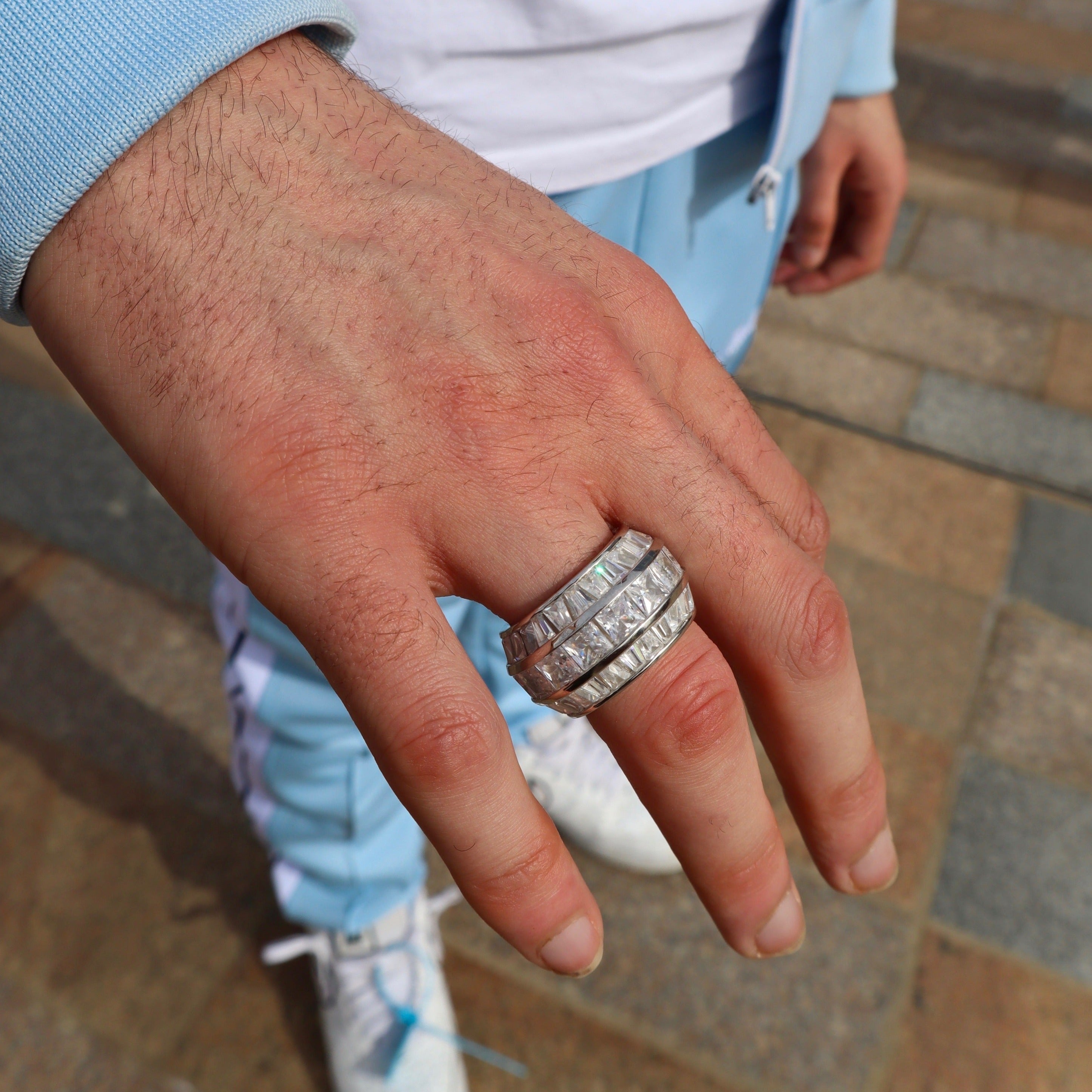 Baguette Band Ring 925 Sterling Silver