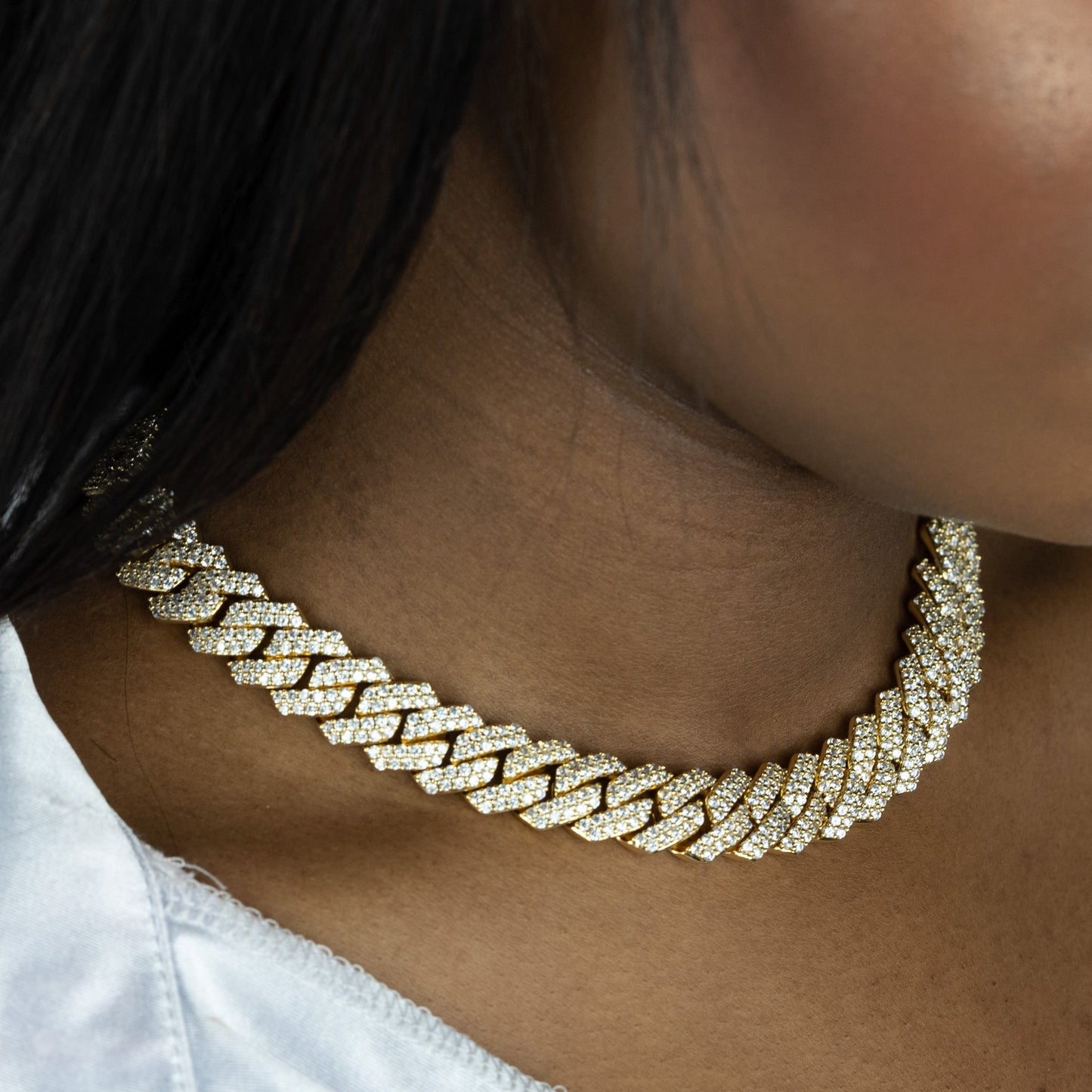 14mm Gold Prong Ladies Choker