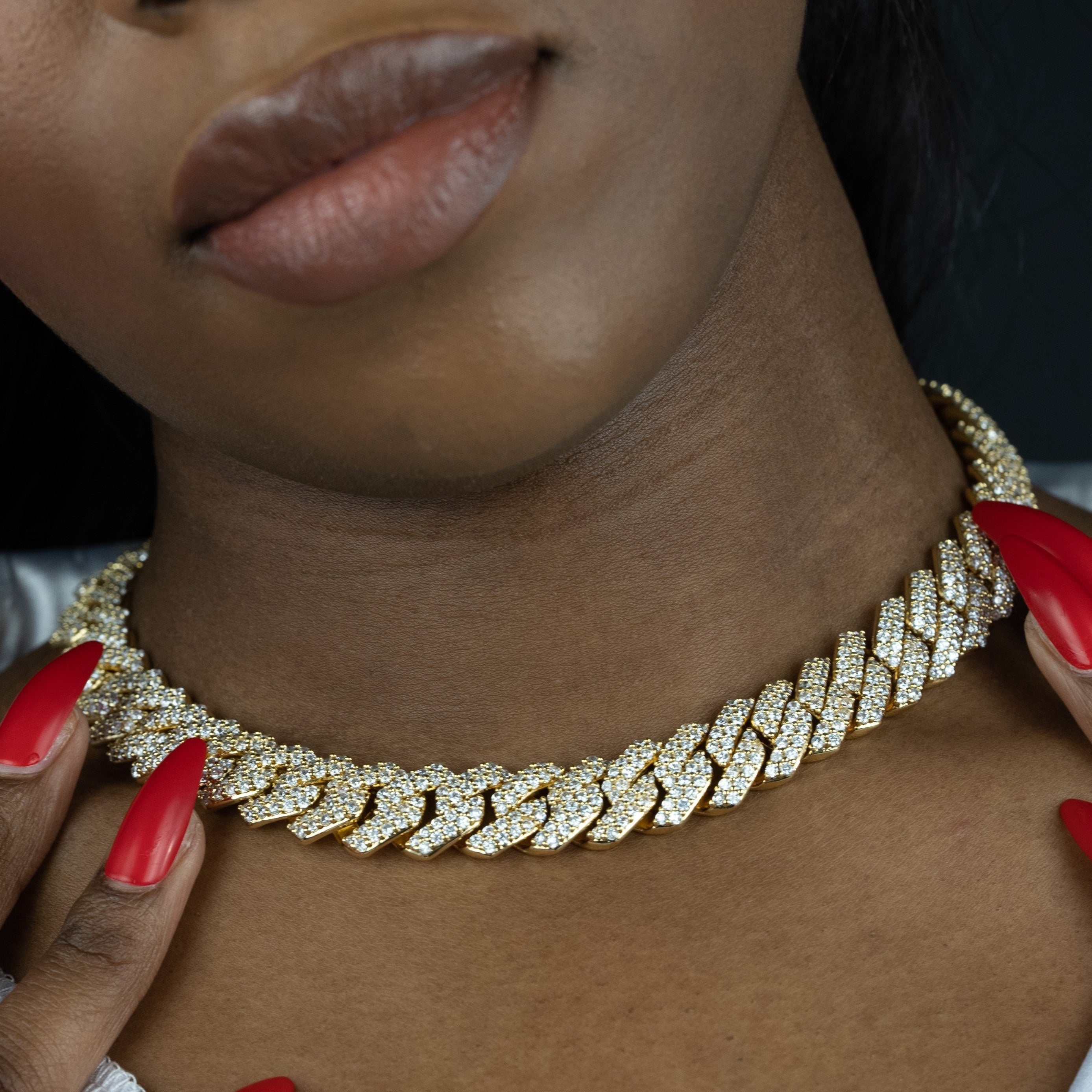 14mm Gold Prong Ladies Choker