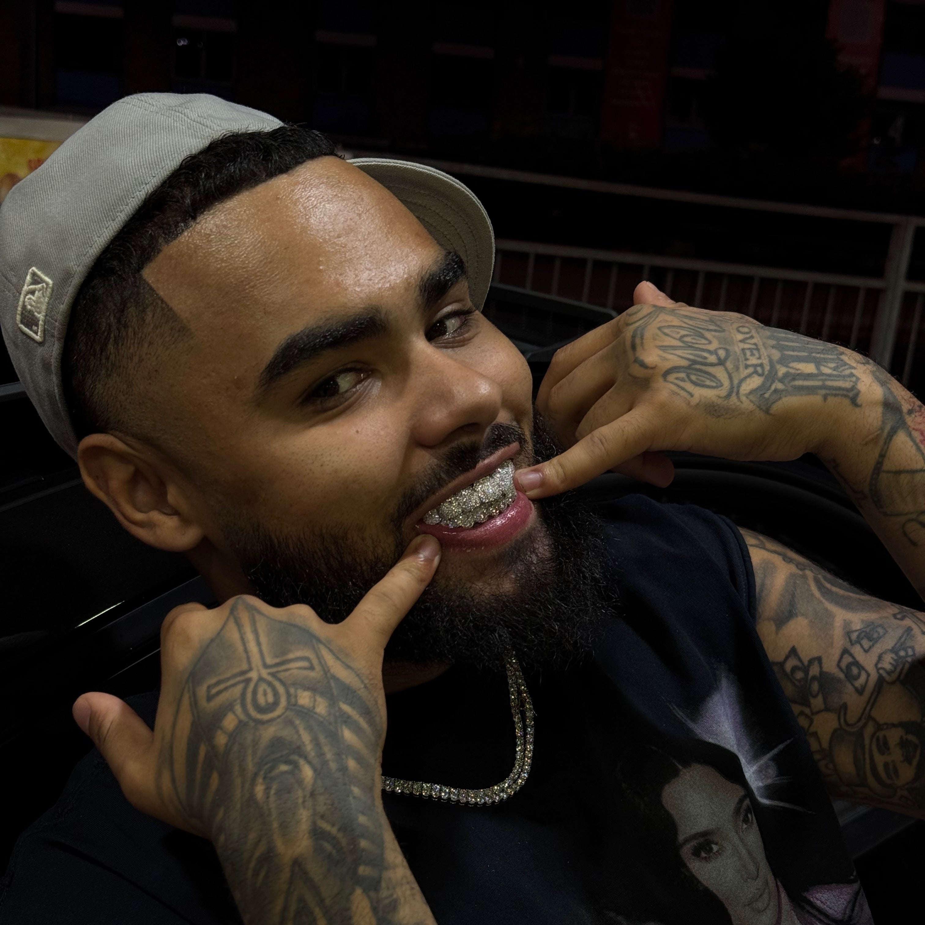 Baby Pink ICED out Mosaic Grillz