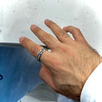 Cuban Rope Edged Polished Ring