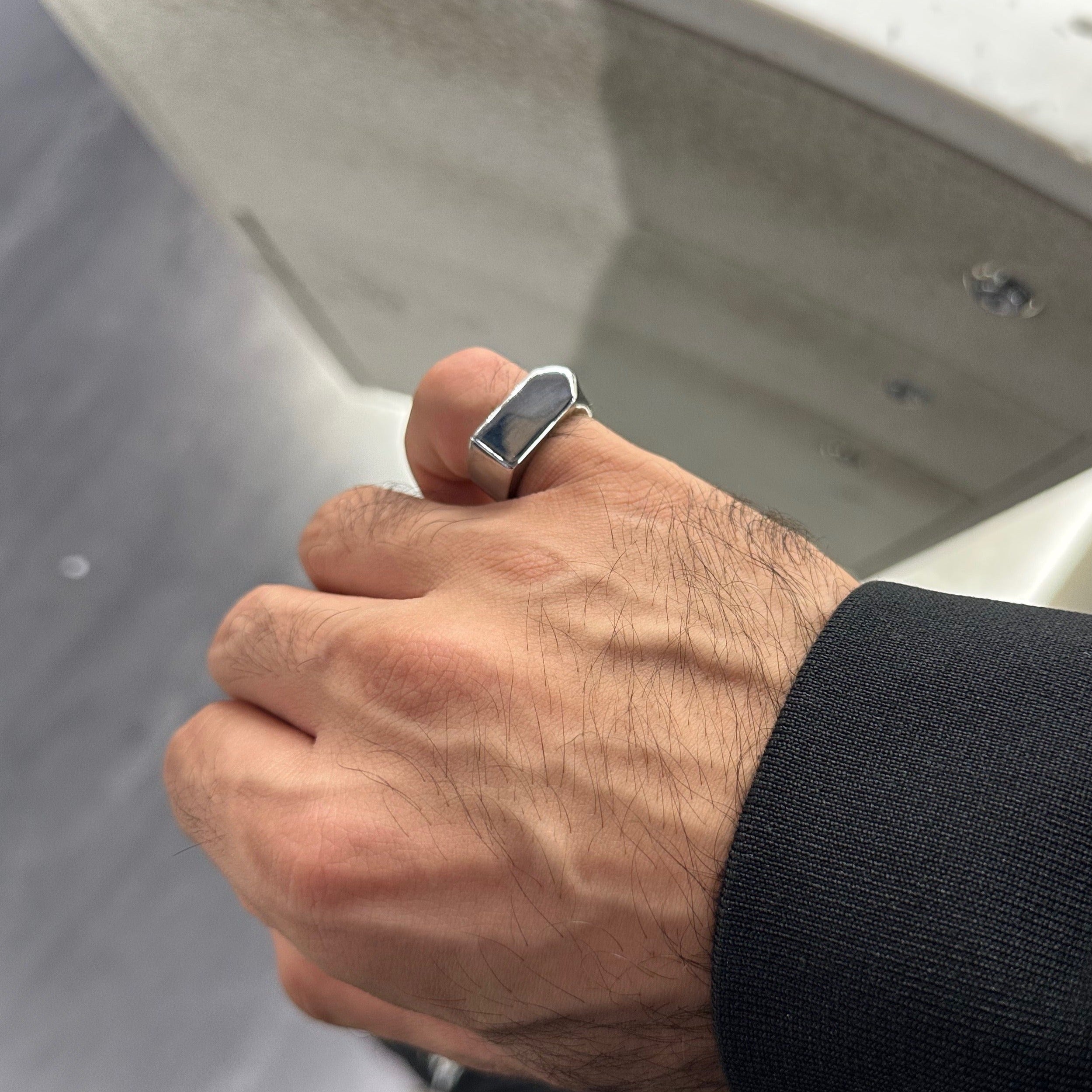 Edged Signet Omniproof Ring