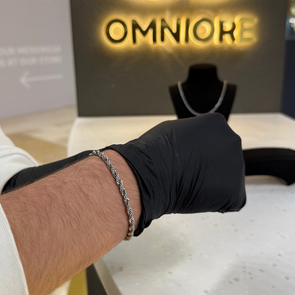 4mm Silver Rope Bracelet