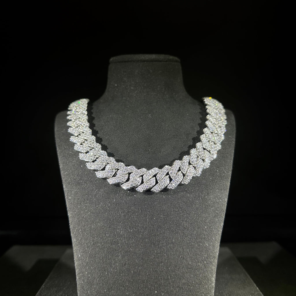 14mm Silver Prong Cuban Chain