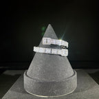 925 Solid Silver Iced Baguette Bangle