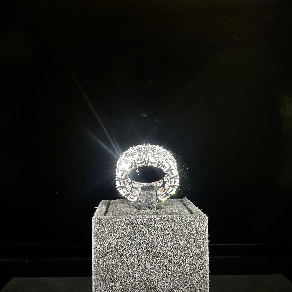 2 Row Tennis Ring 925 Sterling Silver