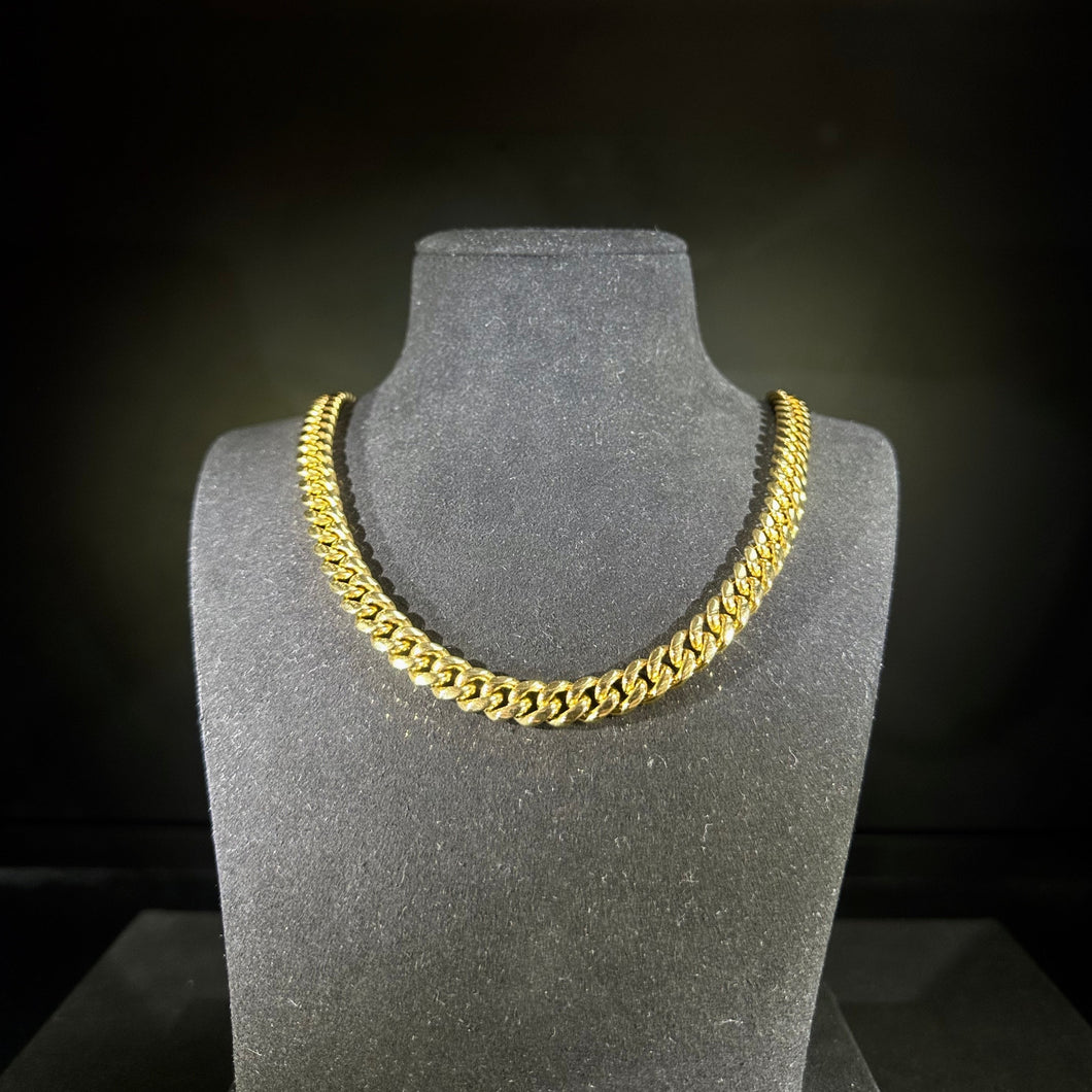 8mm Gold Cuban Chain Stainless Steel