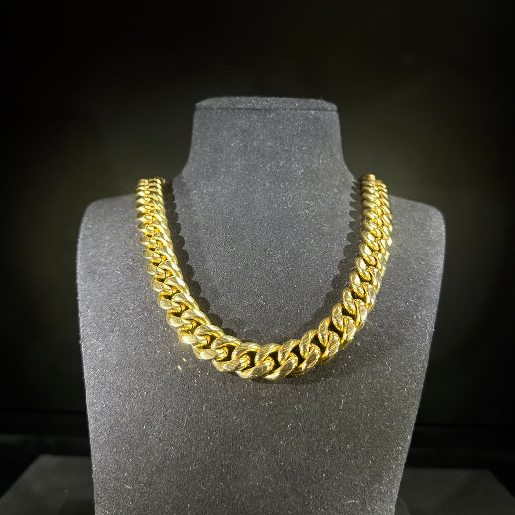 12mm Gold Cuban Chain Stainless Steel
