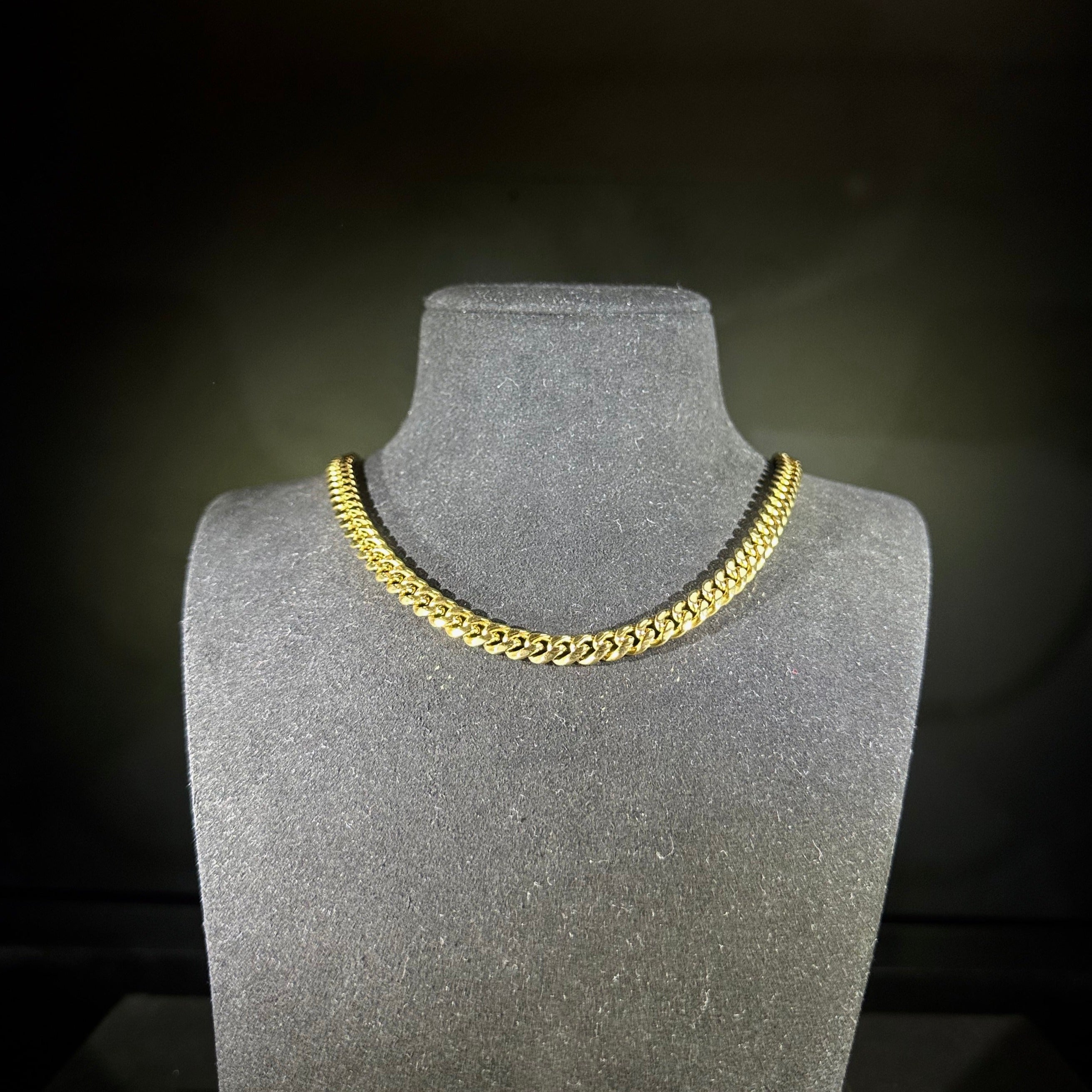 Gold 6mm Micro Cuban Chain Stainless steel