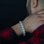 Solitaire Cluster Silver Tennis Bracelet