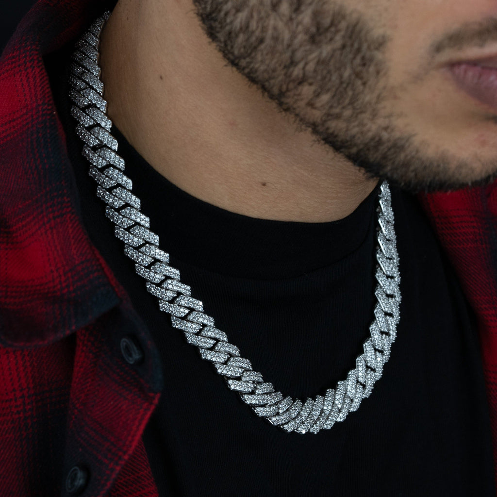 14mm Silver Prong Cuban Chain