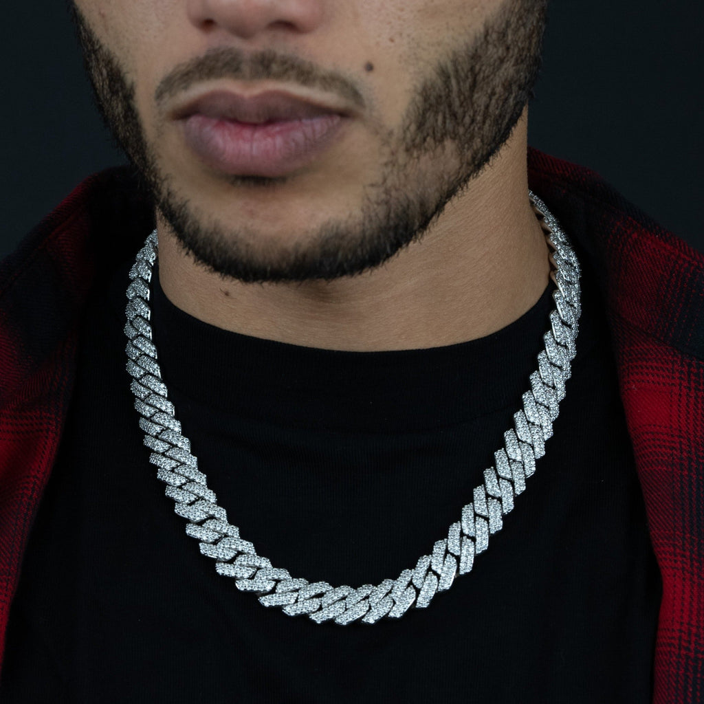 14mm Silver Prong Cuban Chain