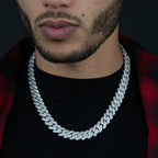 14mm Silver Prong Cuban Chain