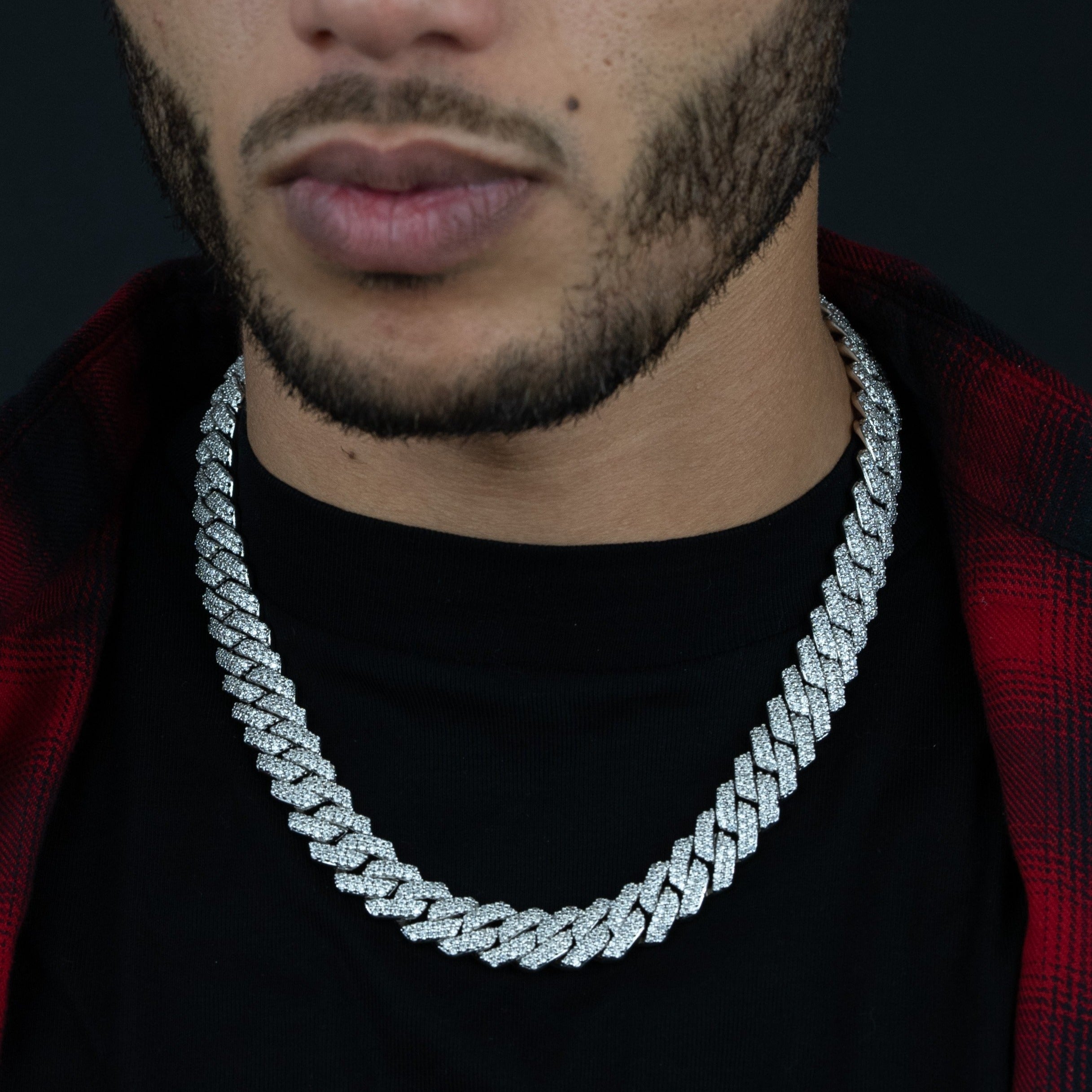 14mm Silver Prong Cuban Chain