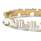 Gold Clustered Baguette Cut Bangle