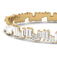 Load image into Gallery viewer, Gold Clustered Baguette Cut Bangle
