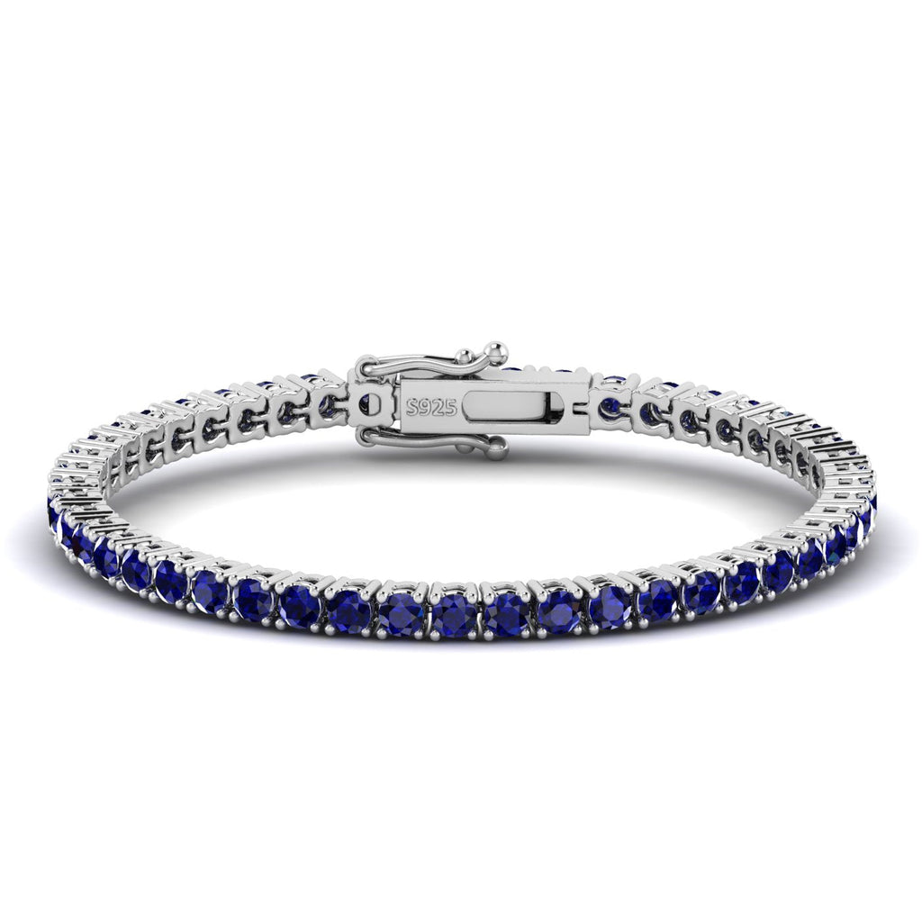 Lagoon Deep Blue Sterling Silver Tennis Bracelet
