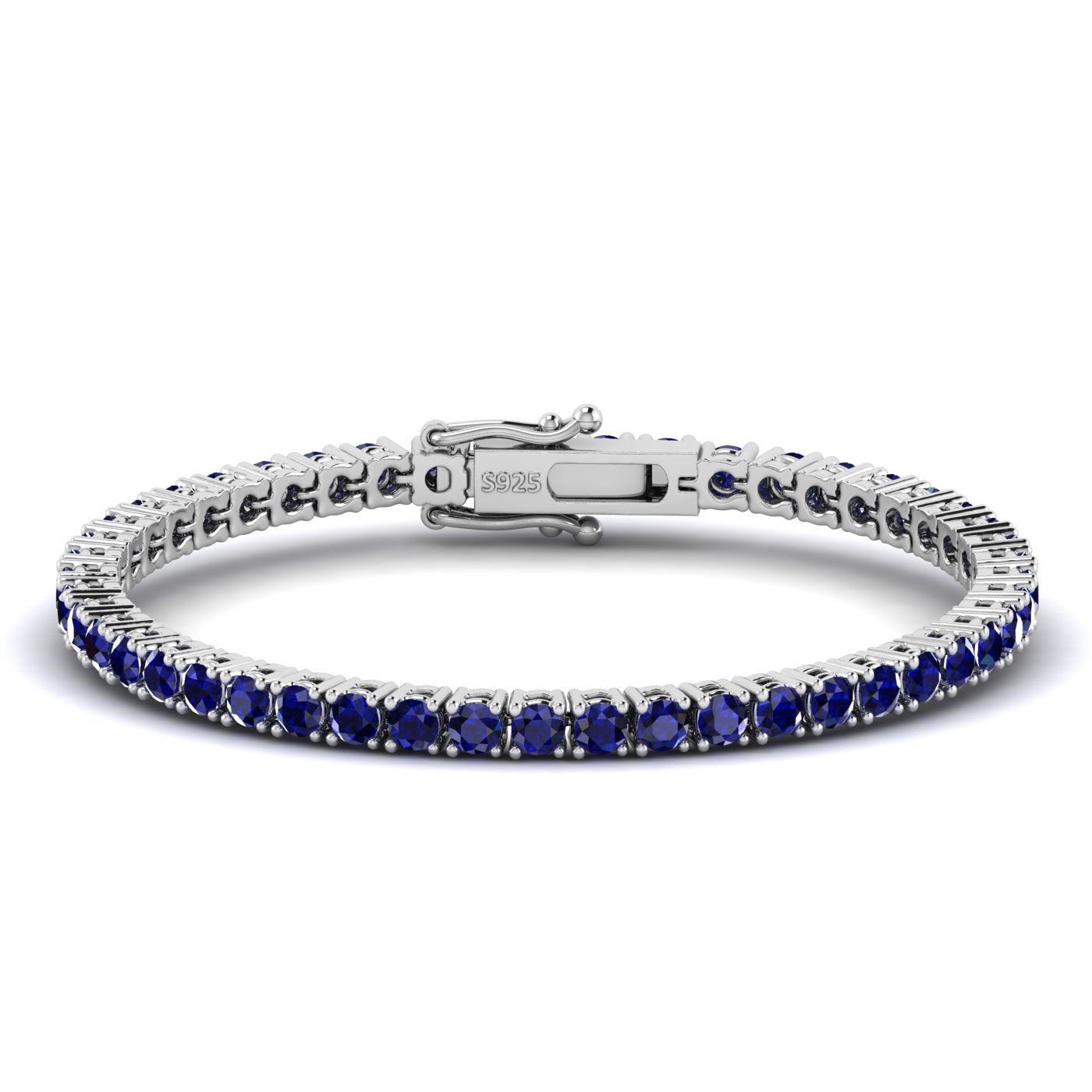 Lagoon Deep Blue Sterling Silver Tennis Bracelet