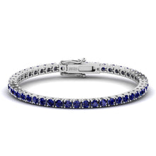 Load image into Gallery viewer, Lagoon Deep Blue Sterling Silver Tennis Bracelet
