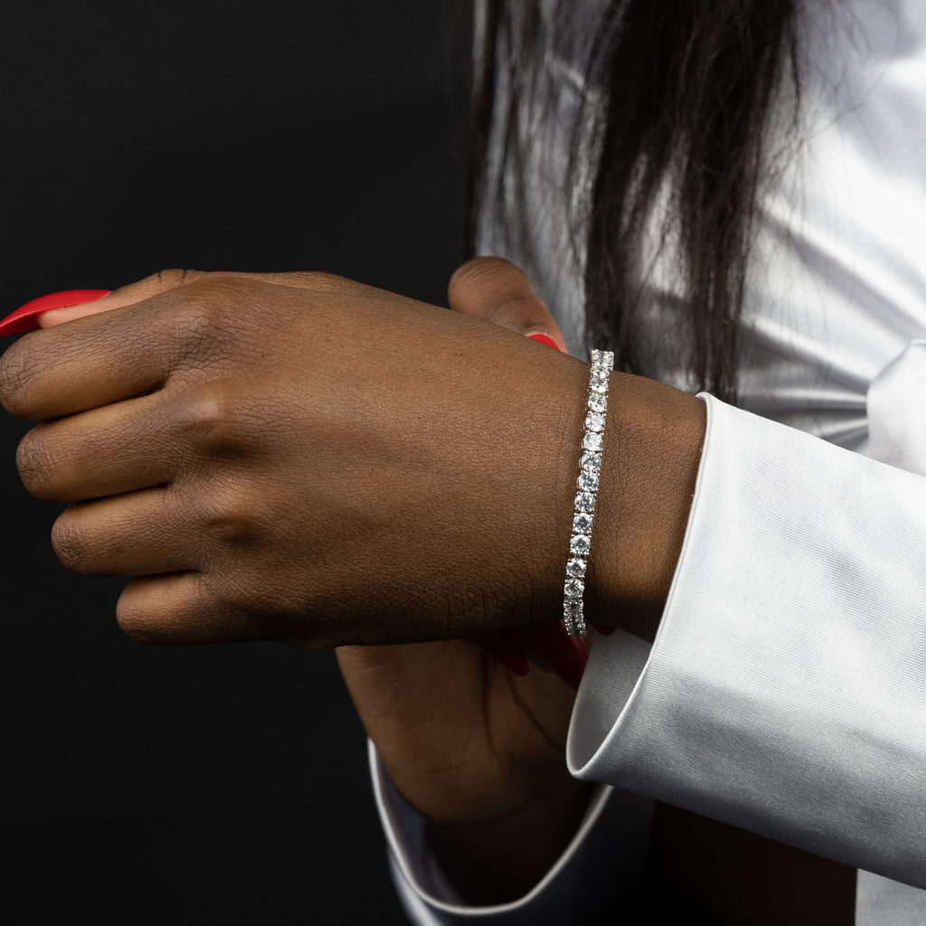 4mm Round Silver Tennis Bracelet