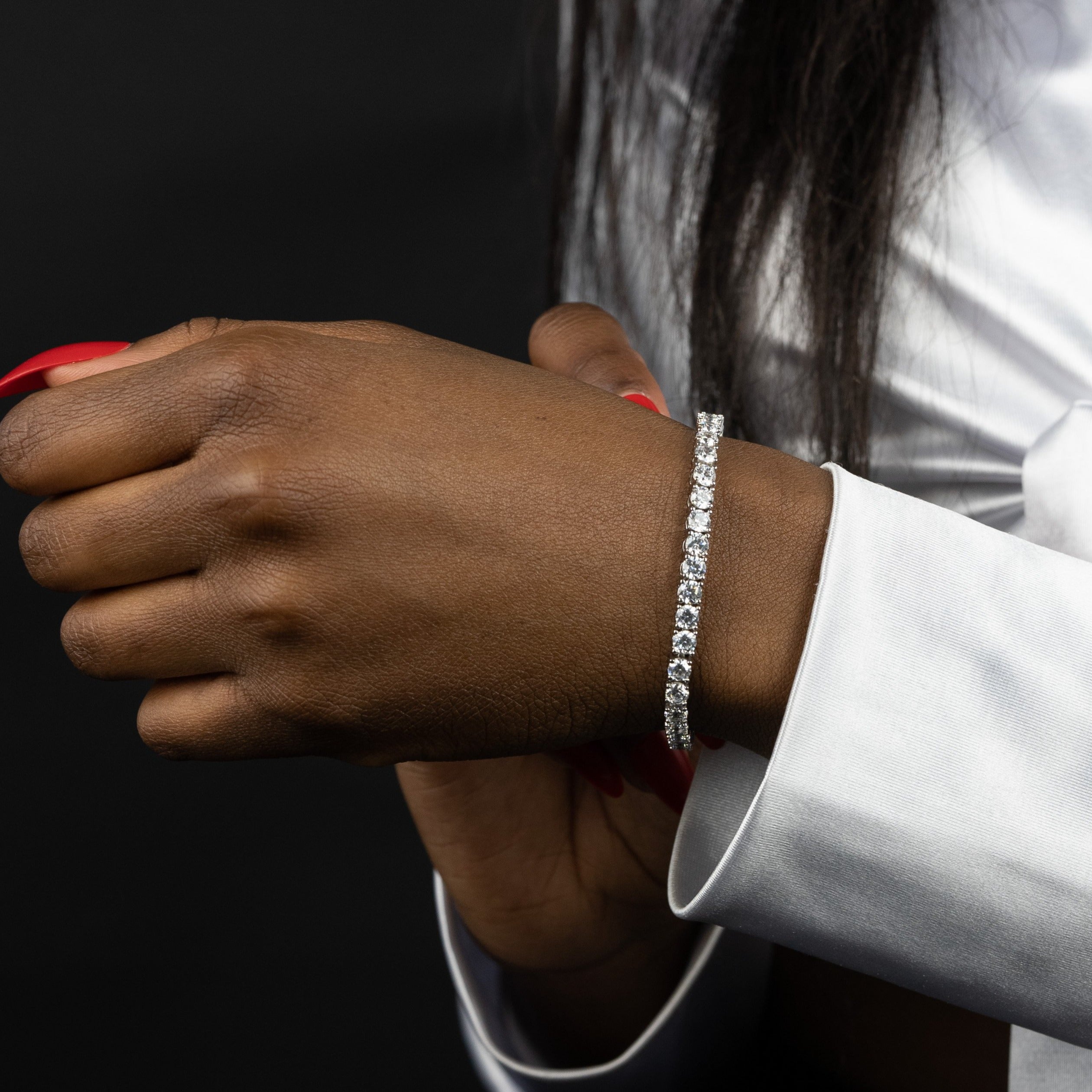 4mm Round Silver Tennis Bracelet