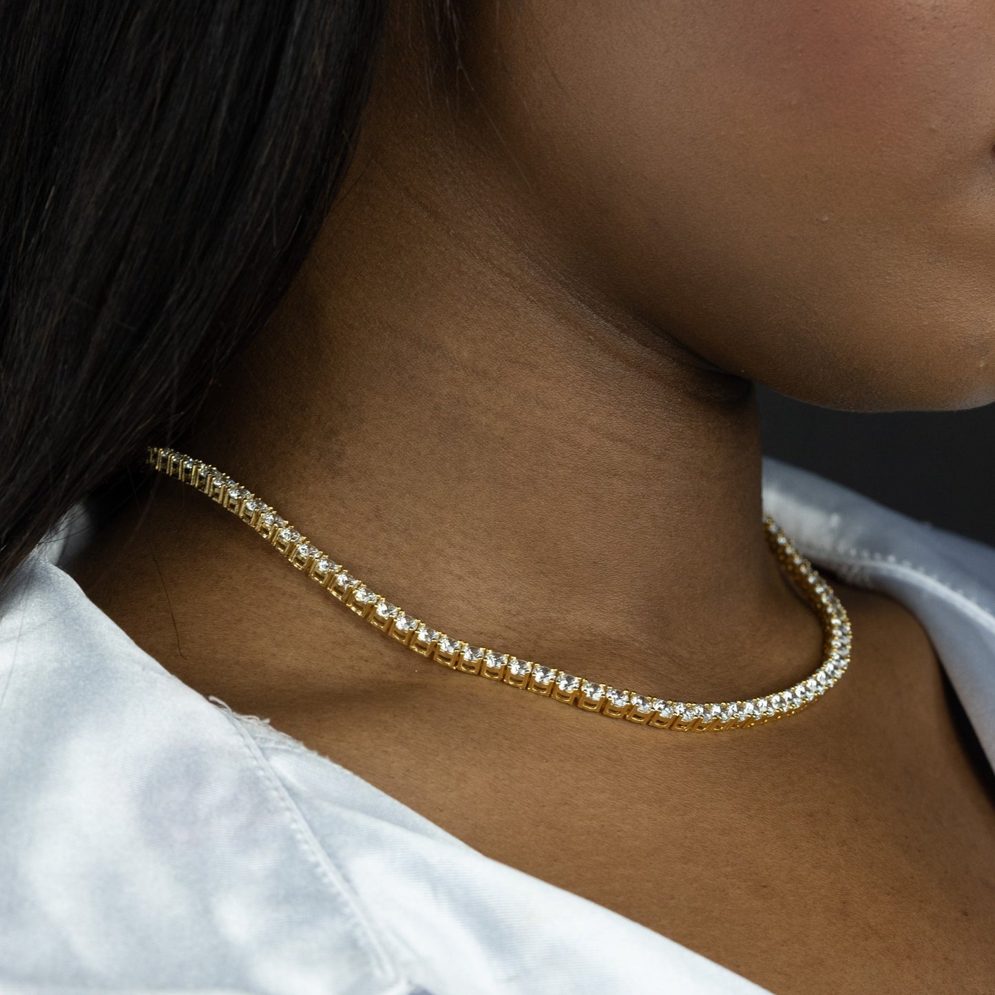 4mm Round Gold Tennis Choker