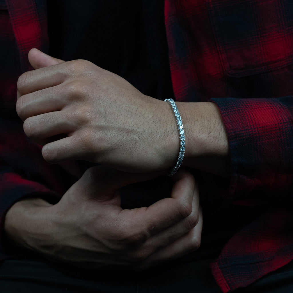 4mm Round Silver Tennis Bracelet