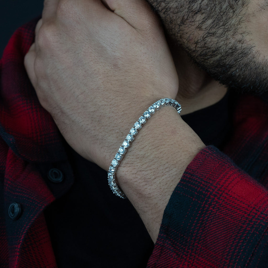 4mm Round Silver Tennis Bracelet