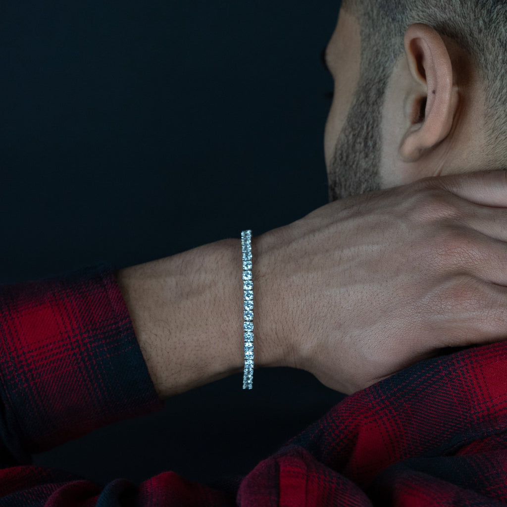 4mm Round Silver Tennis Bracelet