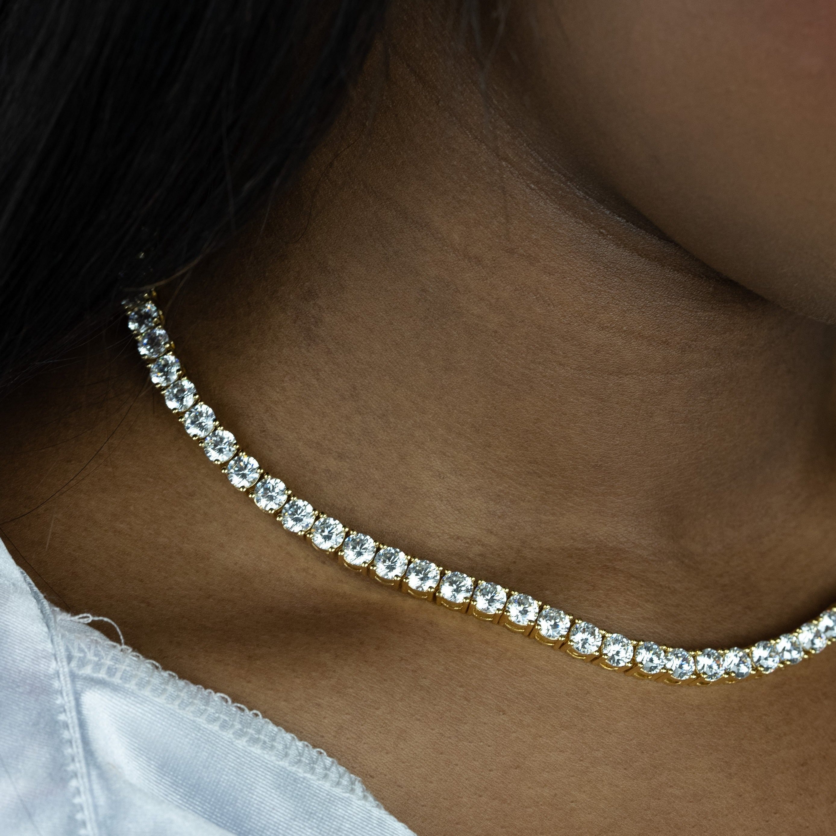 5mm Round Gold Tennis Choker