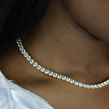 Load image into Gallery viewer, 5mm Round Gold Tennis Choker
