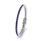 Lagoon Deep Blue Sterling Silver Tennis Bracelet